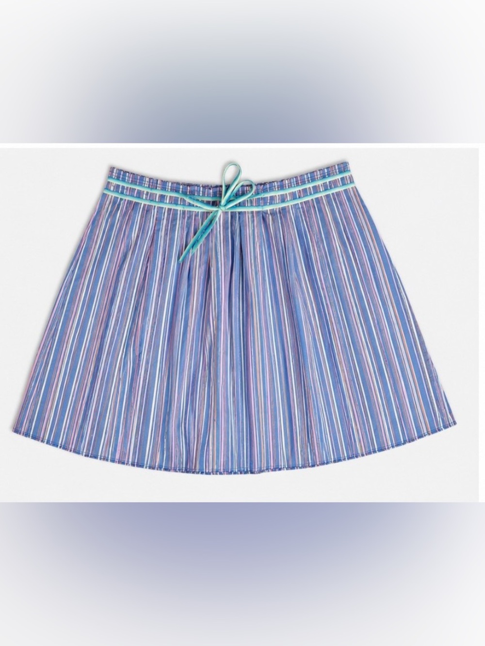 Old Navy Blue Striped Circle Skirt with Teal Drawstring